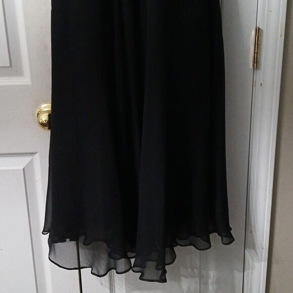 Signature by Robbie Bee black copper sequins 100% silk halter dress Sz 14W EUC - Picture 2 of 8